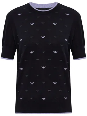 Allover logo cotton sweater