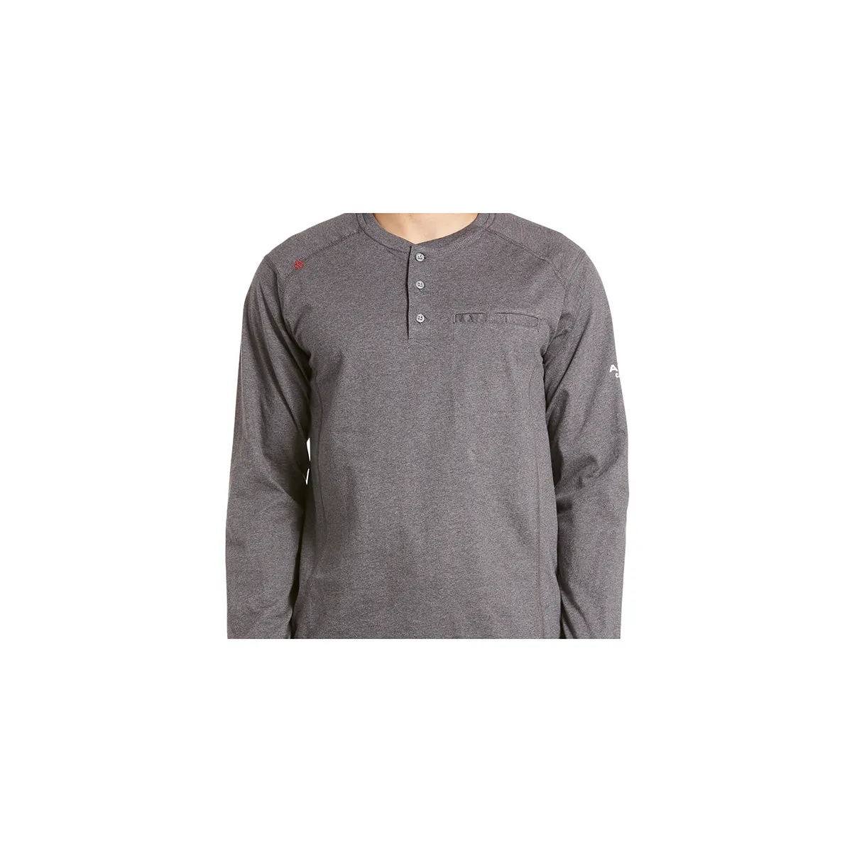 Ariat 10027889 Men's FR Air Henley LS Top Charcoal Heather