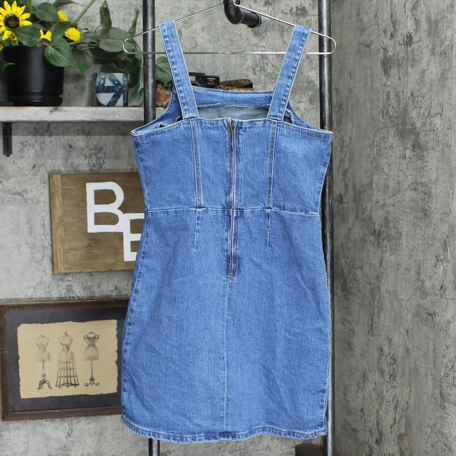Art Class Girls Denim Sheath Tank Top Dress Blue XXL