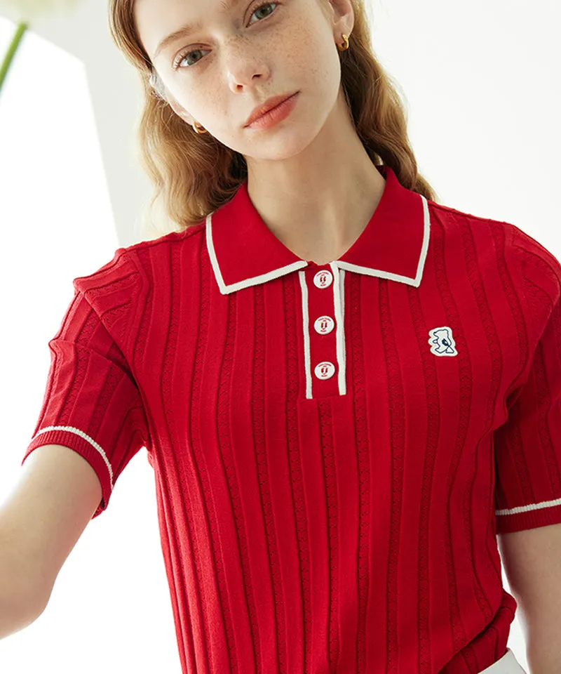 AVEN  Punching Half Knit - Red