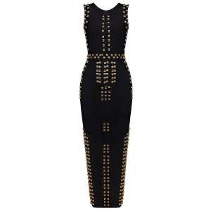 Babatique Beading Sleeveless Bandage Dress