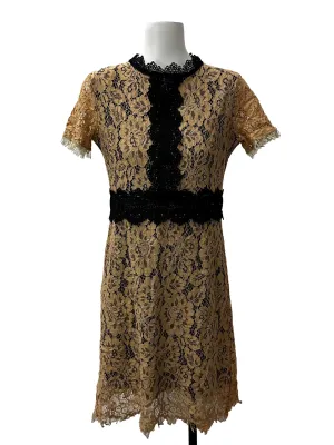 Beige Lace Sheath Dress