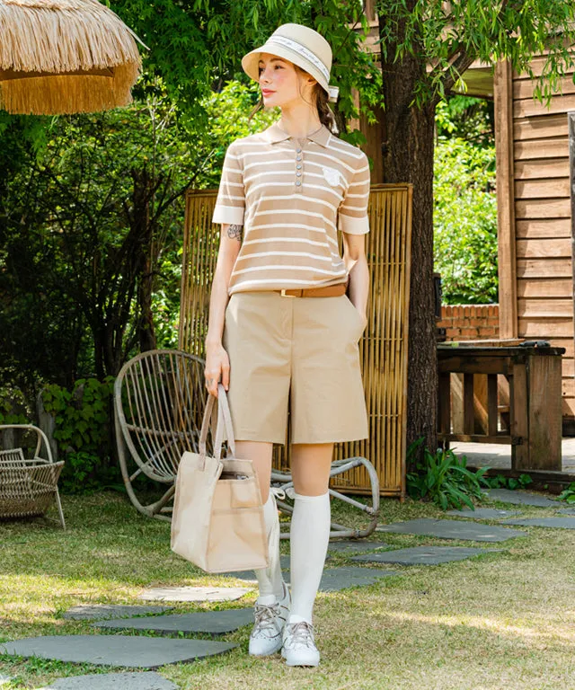 BENECIA 12 Collar Short Sleeve ST Beige