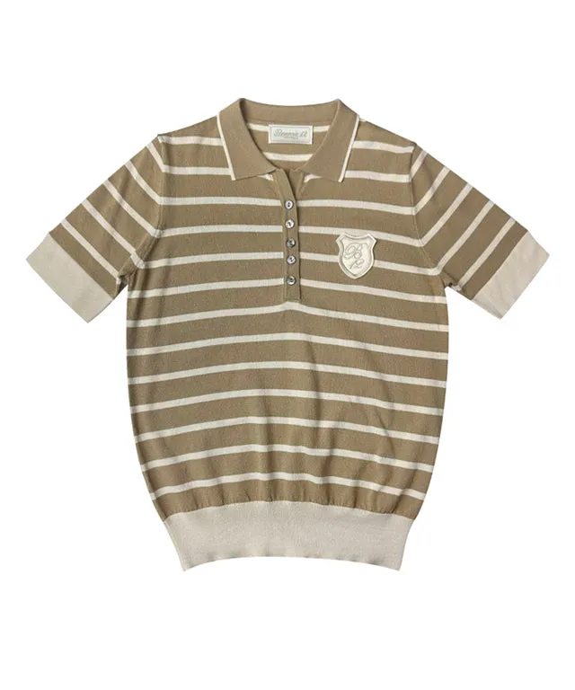 BENECIA 12 Collar Short Sleeve ST Beige