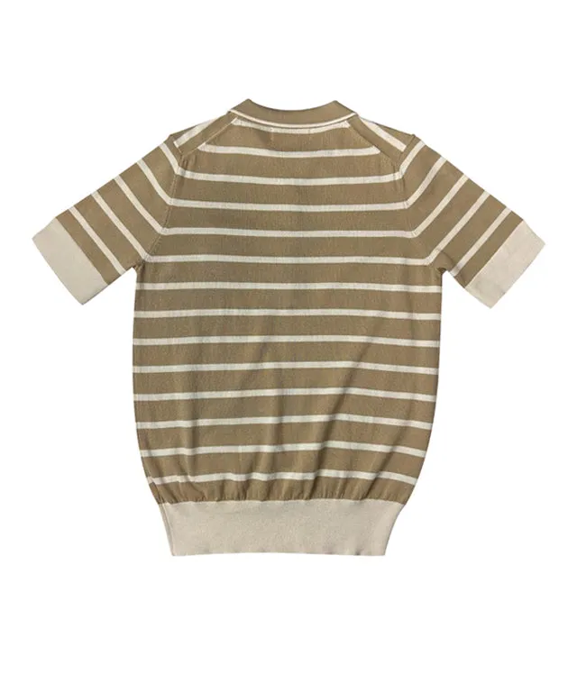 BENECIA 12 Collar Short Sleeve ST Beige