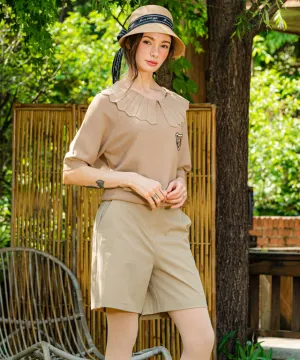 BENECIA 12 Flat Collar Shirt Sleeve - Beige