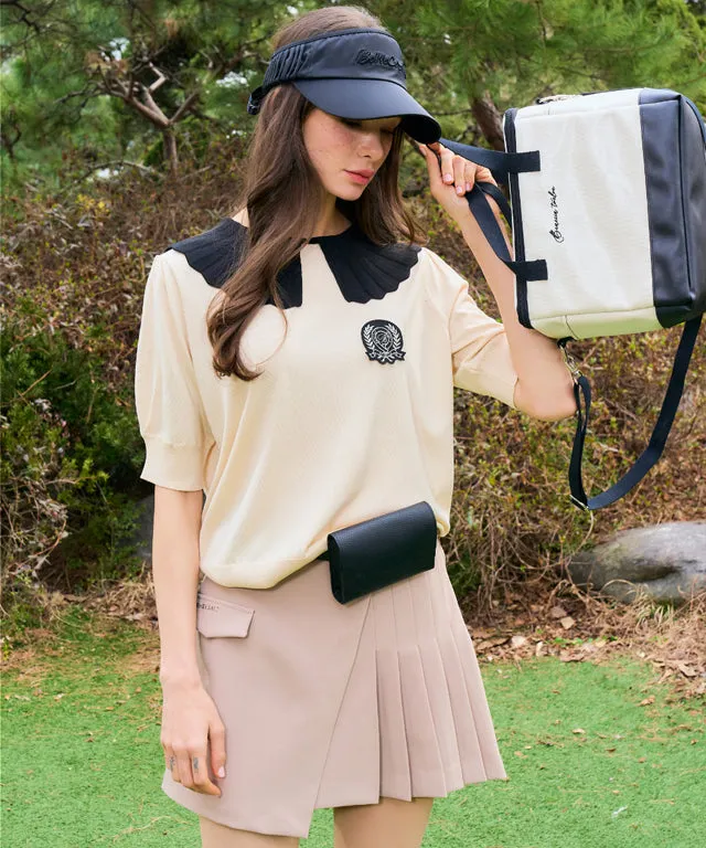 BENECIA 12 Flat Collar Short Sleeve - Beige