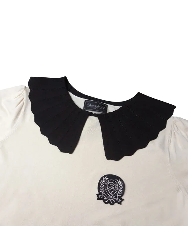BENECIA 12 Flat Collar Short Sleeve - Beige