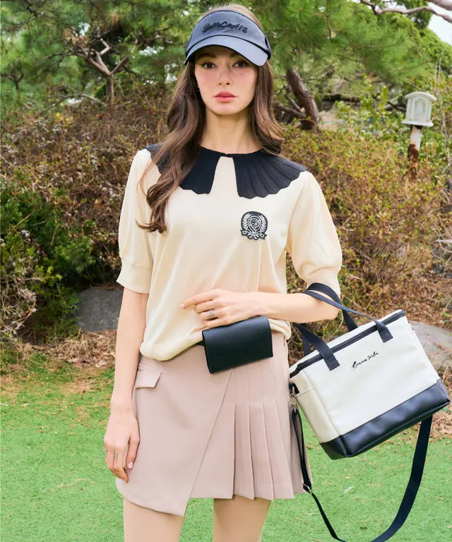 BENECIA 12 Flat Collar Short Sleeve - Beige