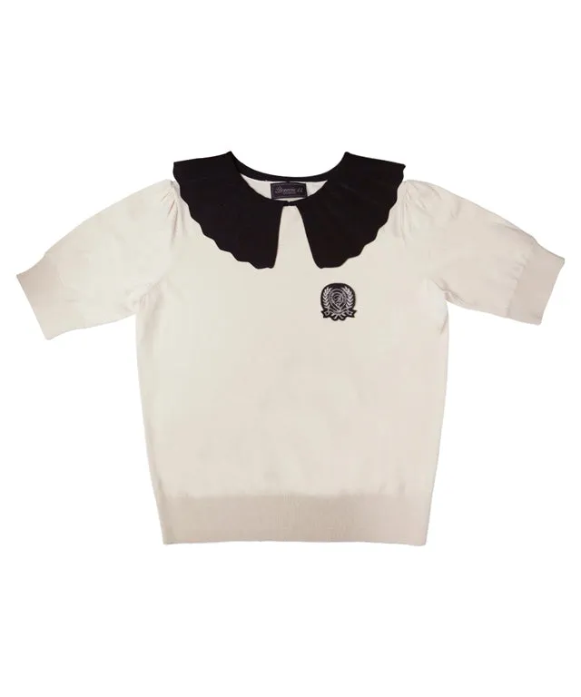 BENECIA 12 Flat Collar Short Sleeve - Beige