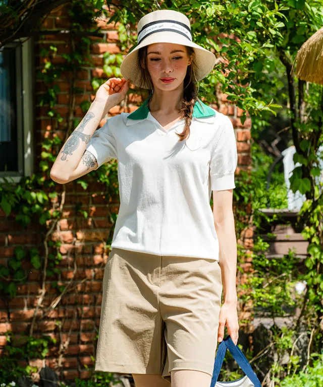 BENECIA 12 Green Double Collar - Ivory