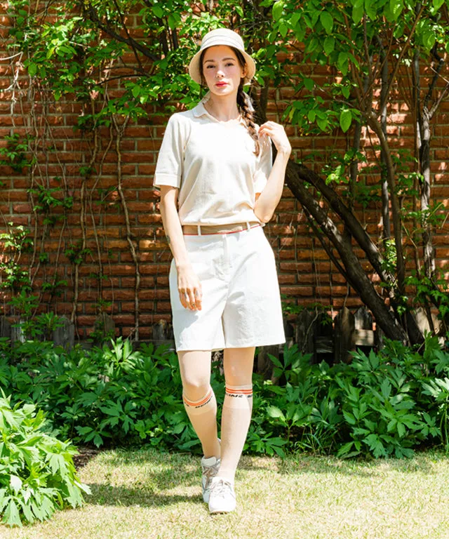 BENECIA 12 Lauren V Short Sleeve - Beige