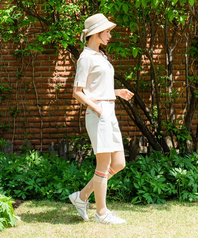 BENECIA 12 Lauren V Short Sleeve - Beige