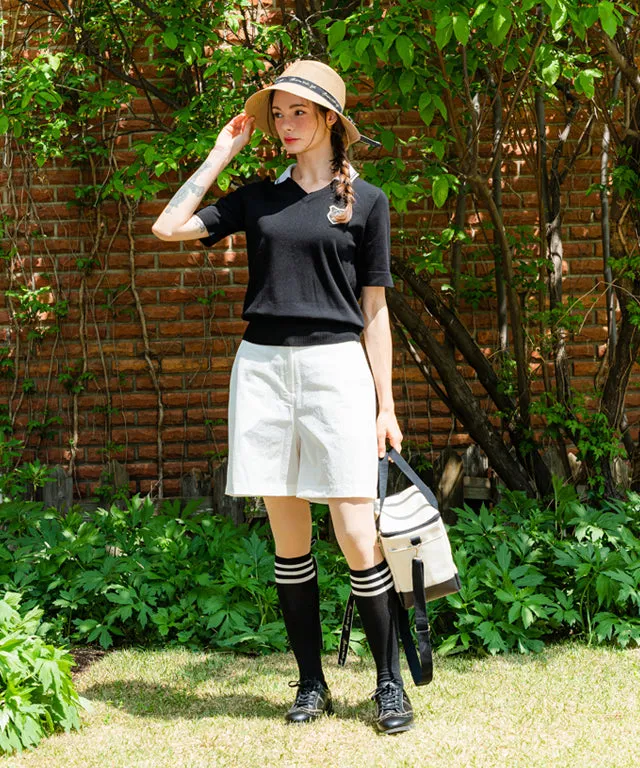 BENECIA 12   Lauren V Short Sleeve - Black