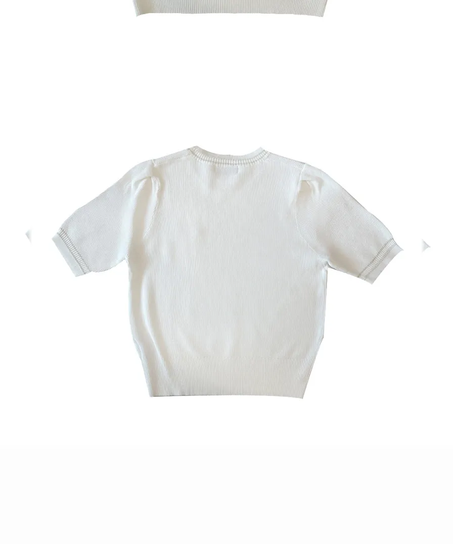 BENECIA 12 Waffle Round - White