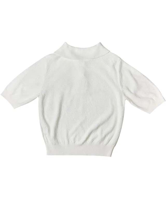 BENECIA 12 Waffle Short Sleeve - White