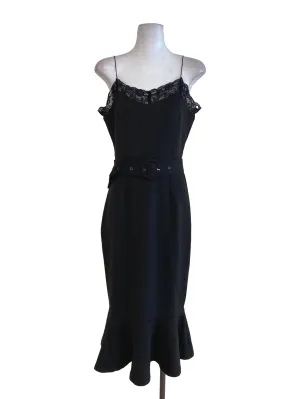 Black Buckled Sheath Dress