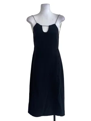 Black Button Down Sheath Dress