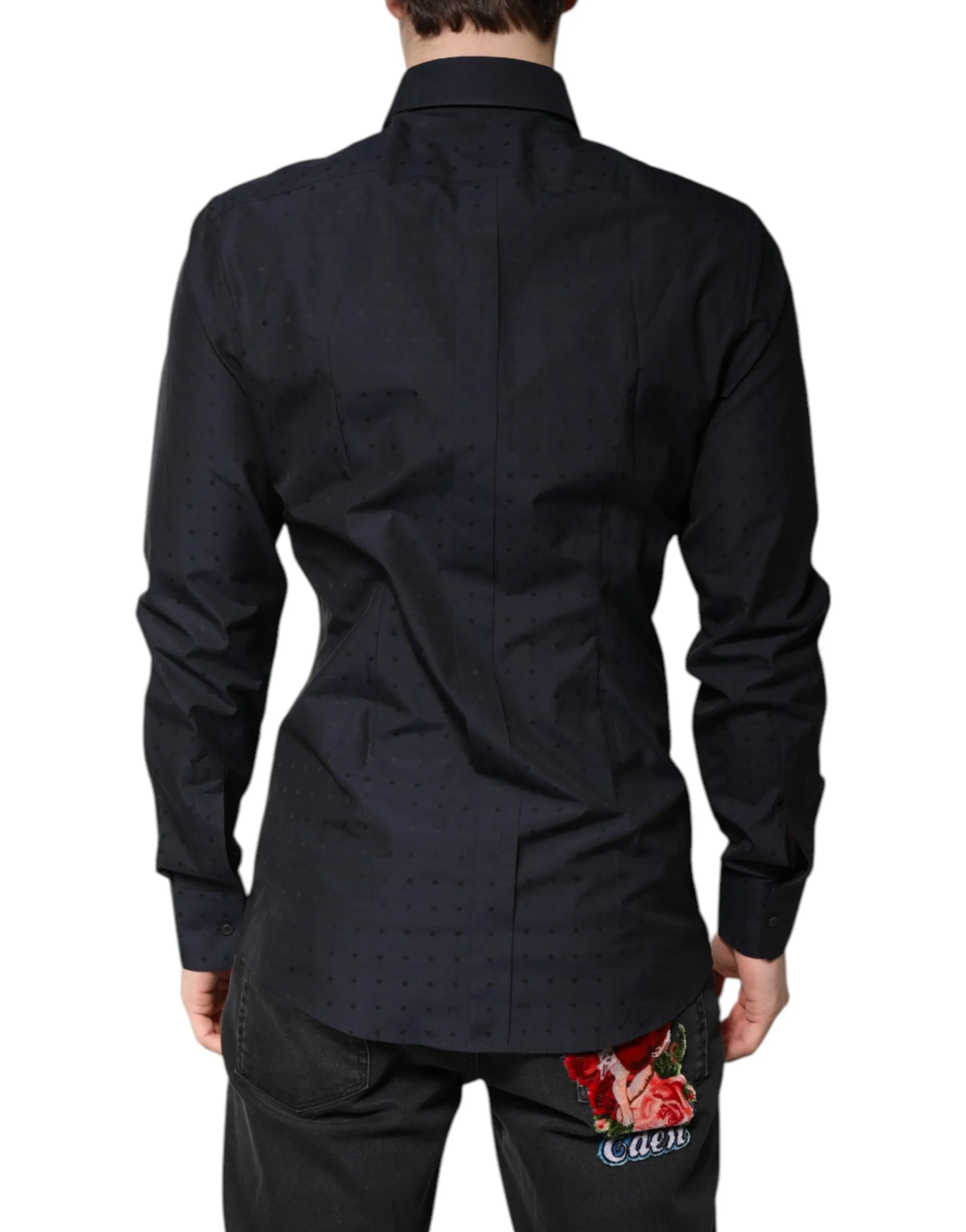 Black Cotton GOLD Men Dress Formal Shirt