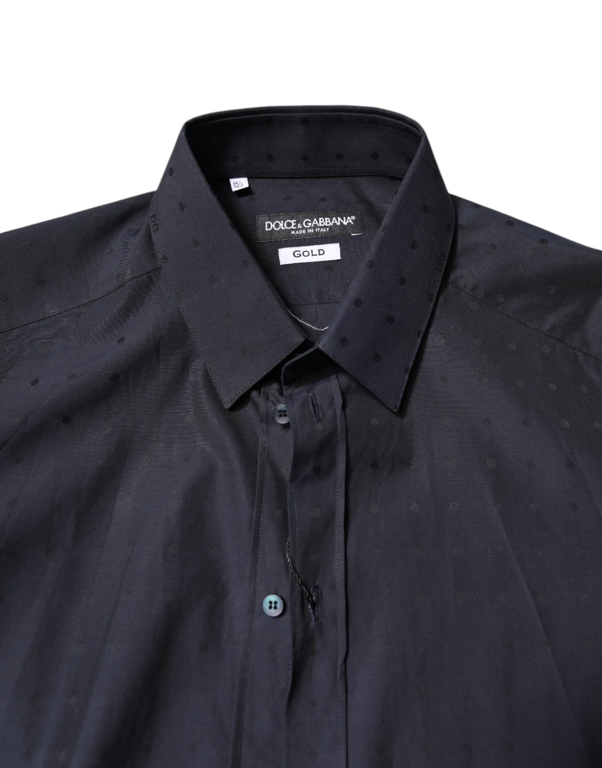 Black Cotton GOLD Men Dress Formal Shirt