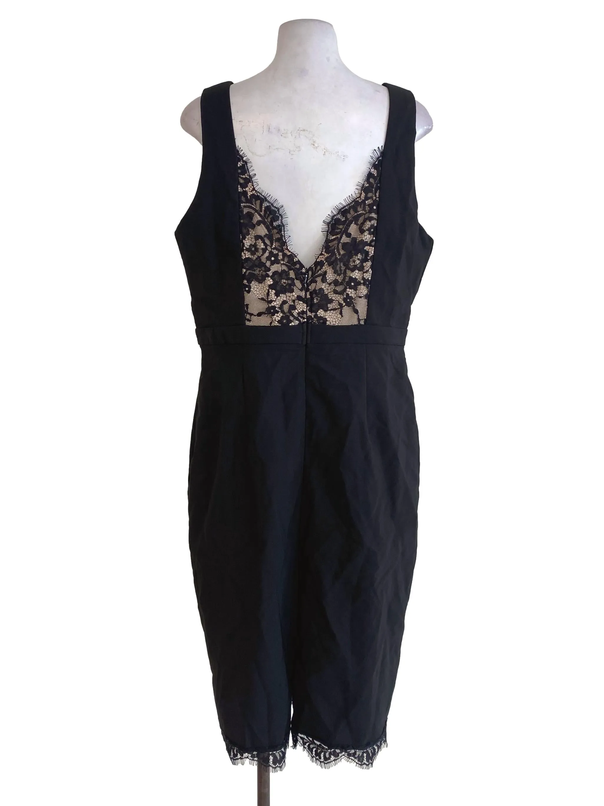 Black Half Laced Sheath Dress