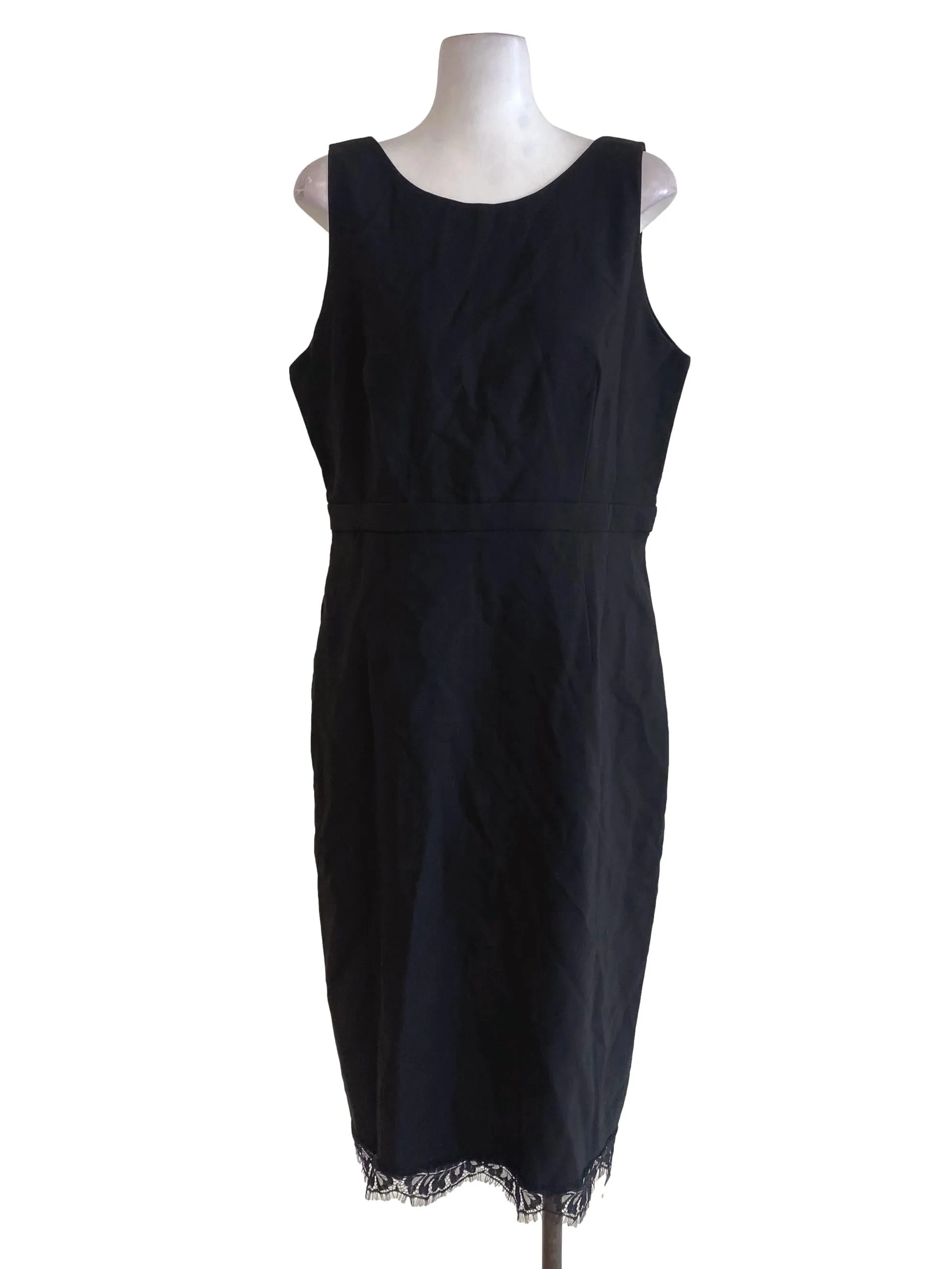 Black Half Laced Sheath Dress
