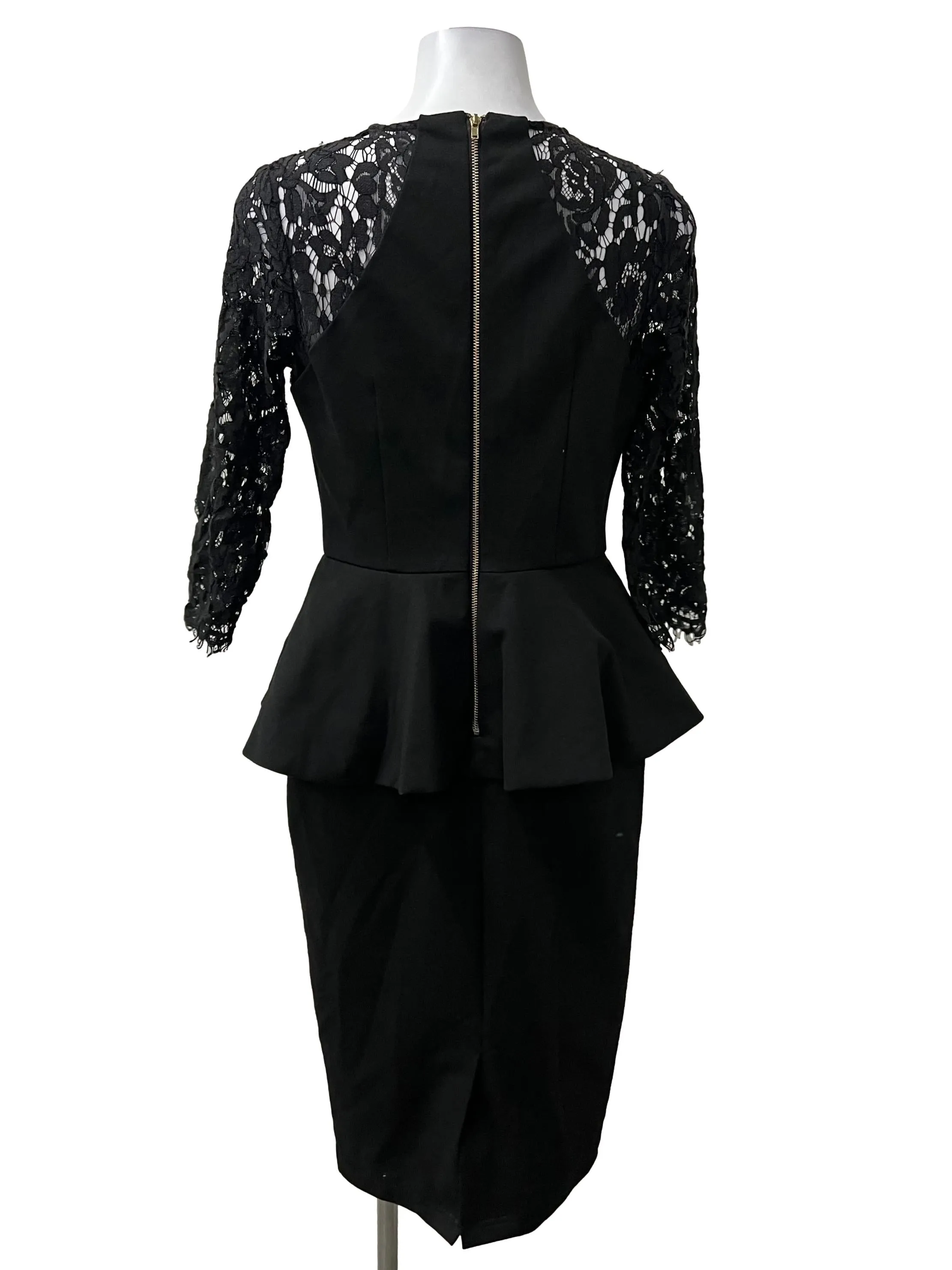 Black Lace Sleeve Sheath Dress