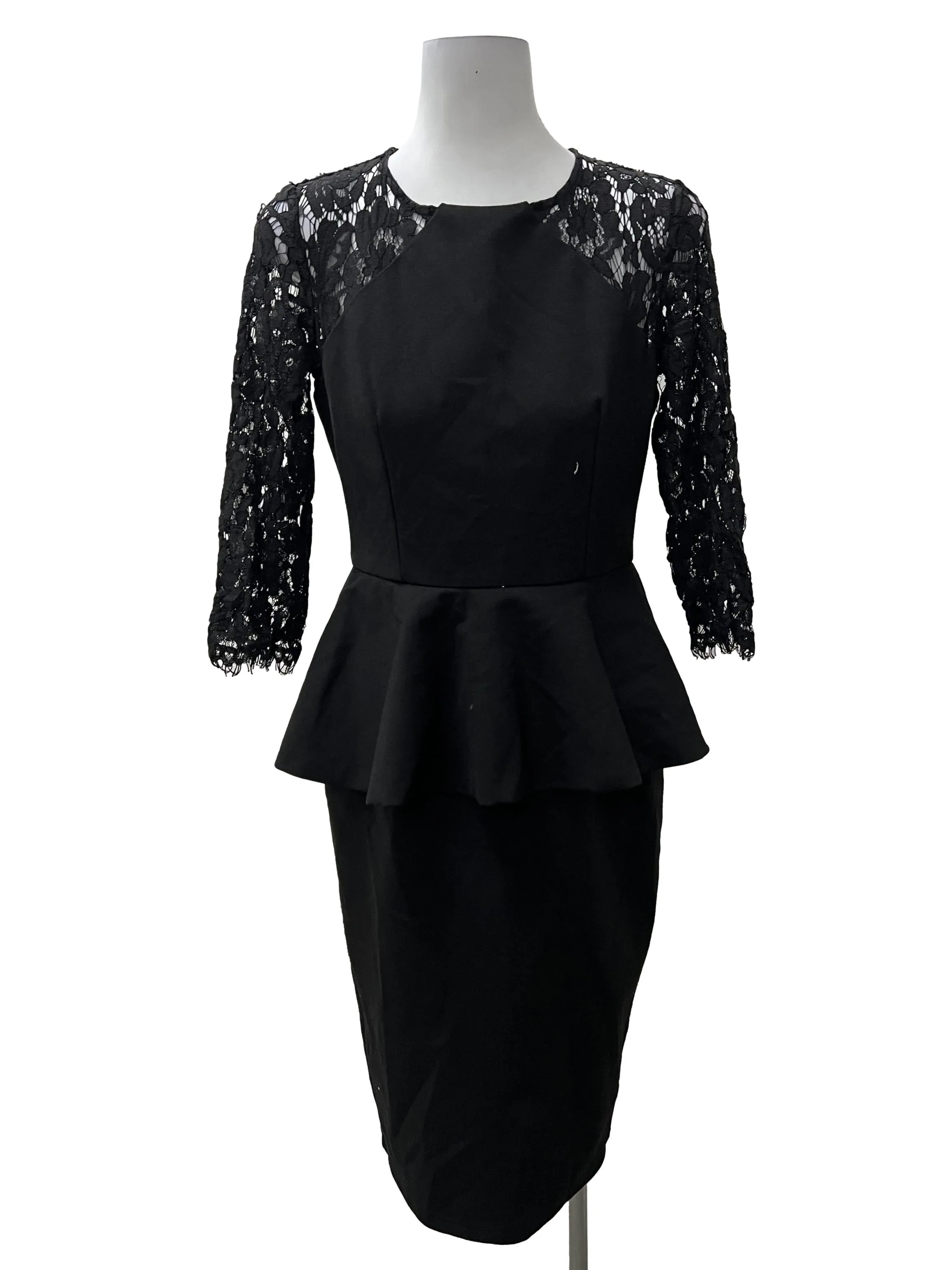 Black Lace Sleeve Sheath Dress