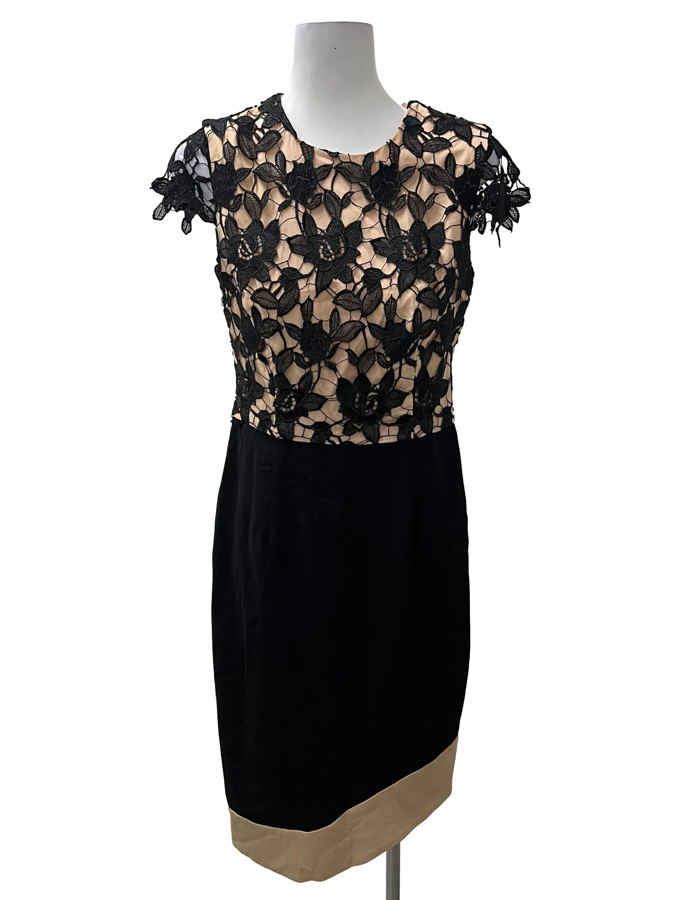 Black Nude Lace Sheath Dress