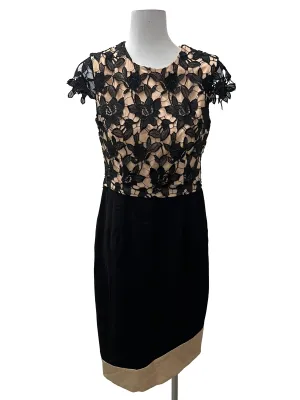 Black Nude Lace Sheath Dress