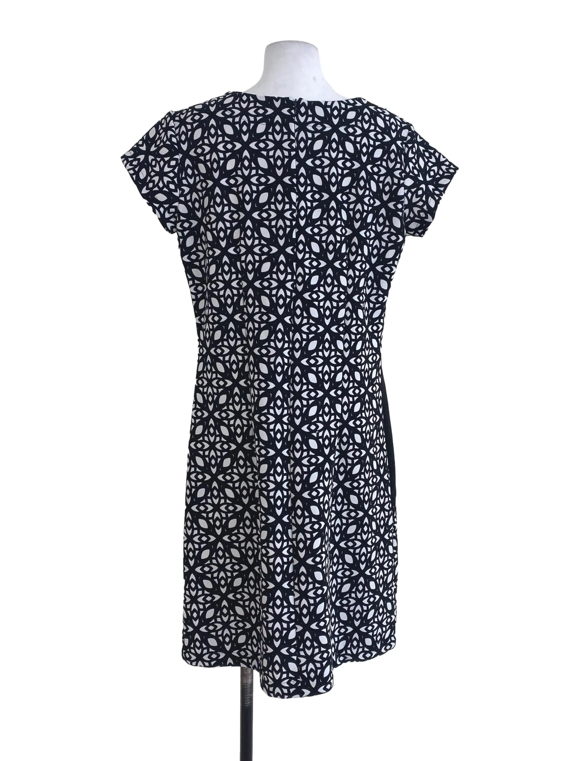 Black Patterned Sheath Dress