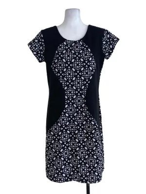 Black Patterned Sheath Dress