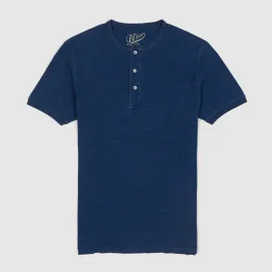 Bl`ker Tee Short Sleeve Indigo Dyed Henley T-Shirt