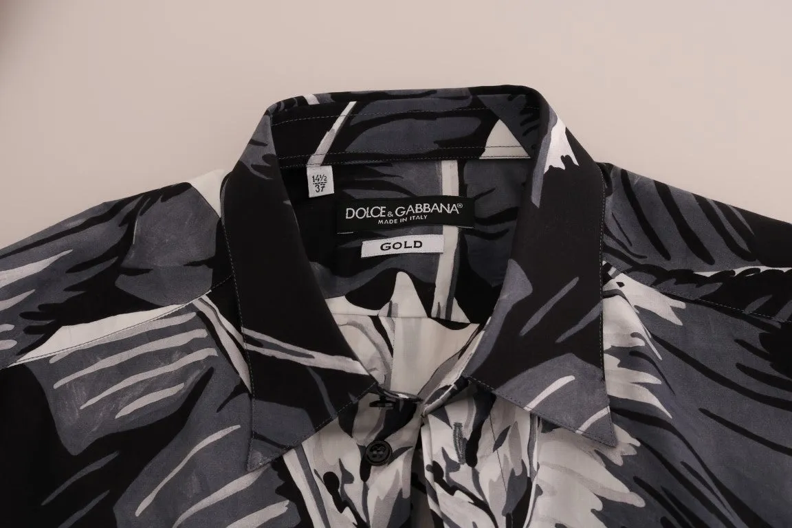 Blue Banana Leaf GOLD Slim Fit Shirt