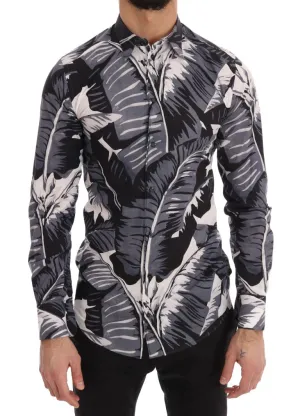 Blue Banana Leaf GOLD Slim Fit Shirt