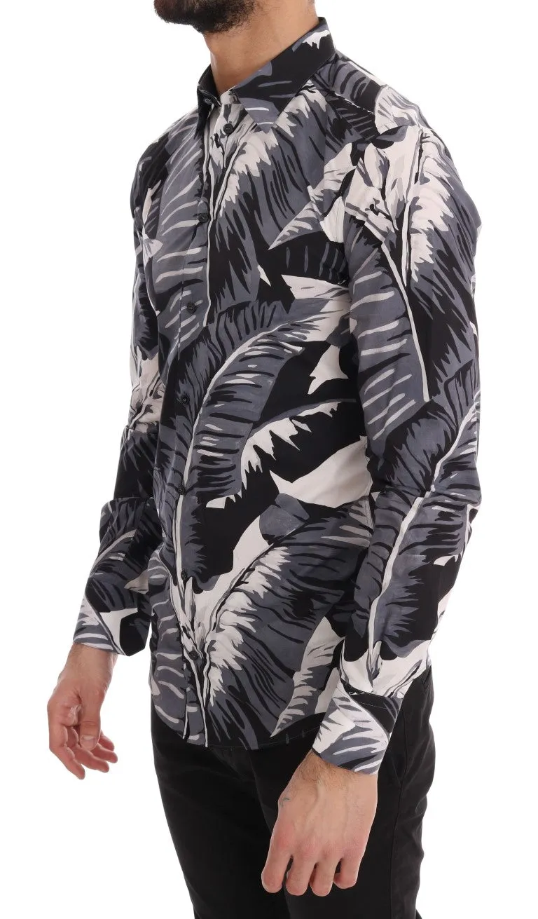 Blue Banana Leaf GOLD Slim Fit Shirt