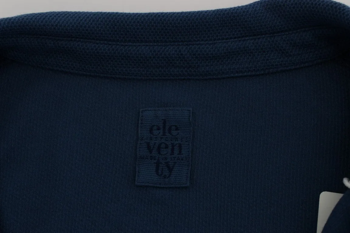 Blue Cotton Long Sleeve Slim Fit Casual Shirt