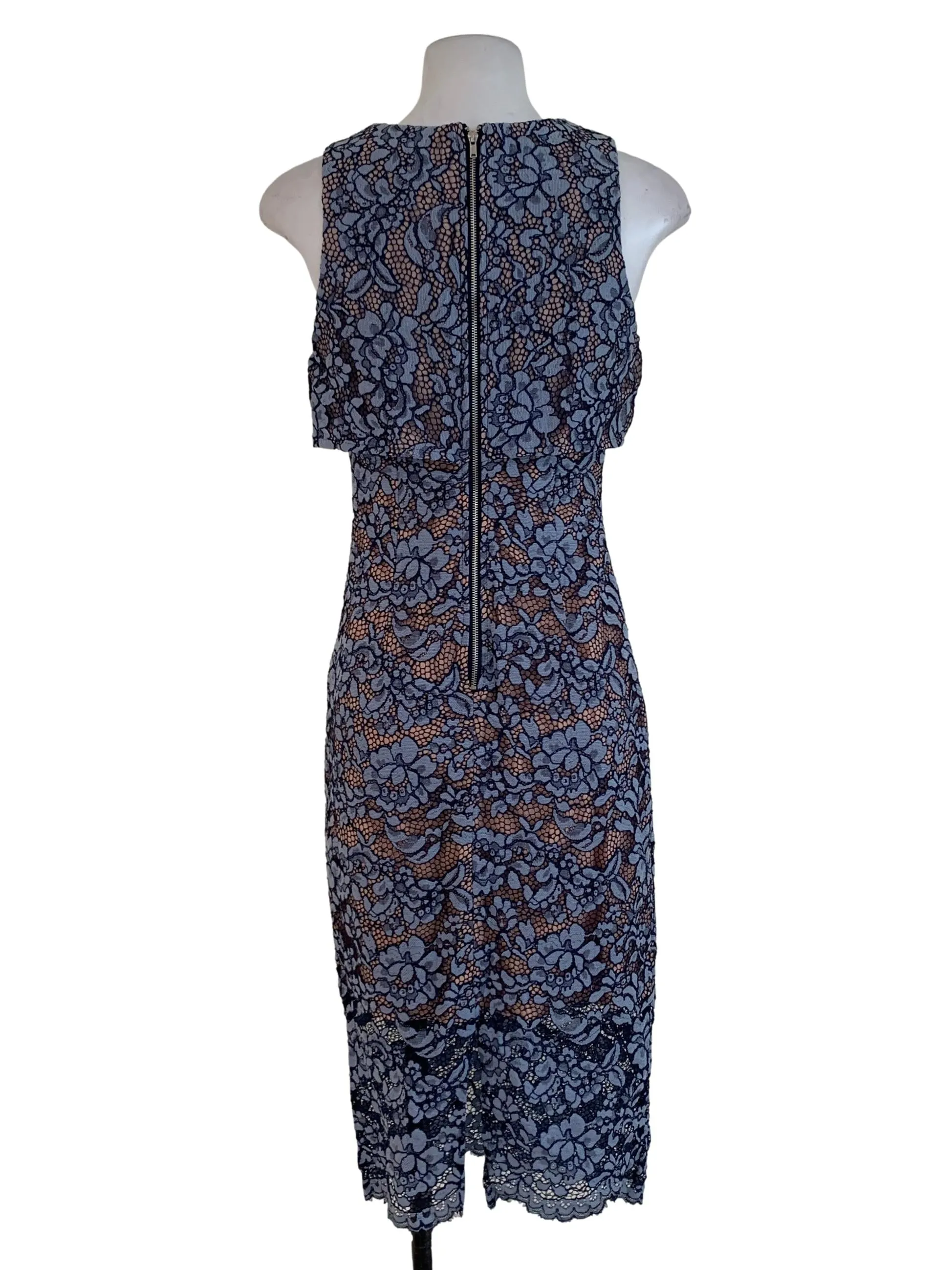 Blue Lace Sheath Dress