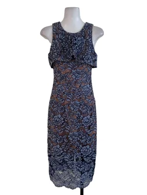 Blue Lace Sheath Dress