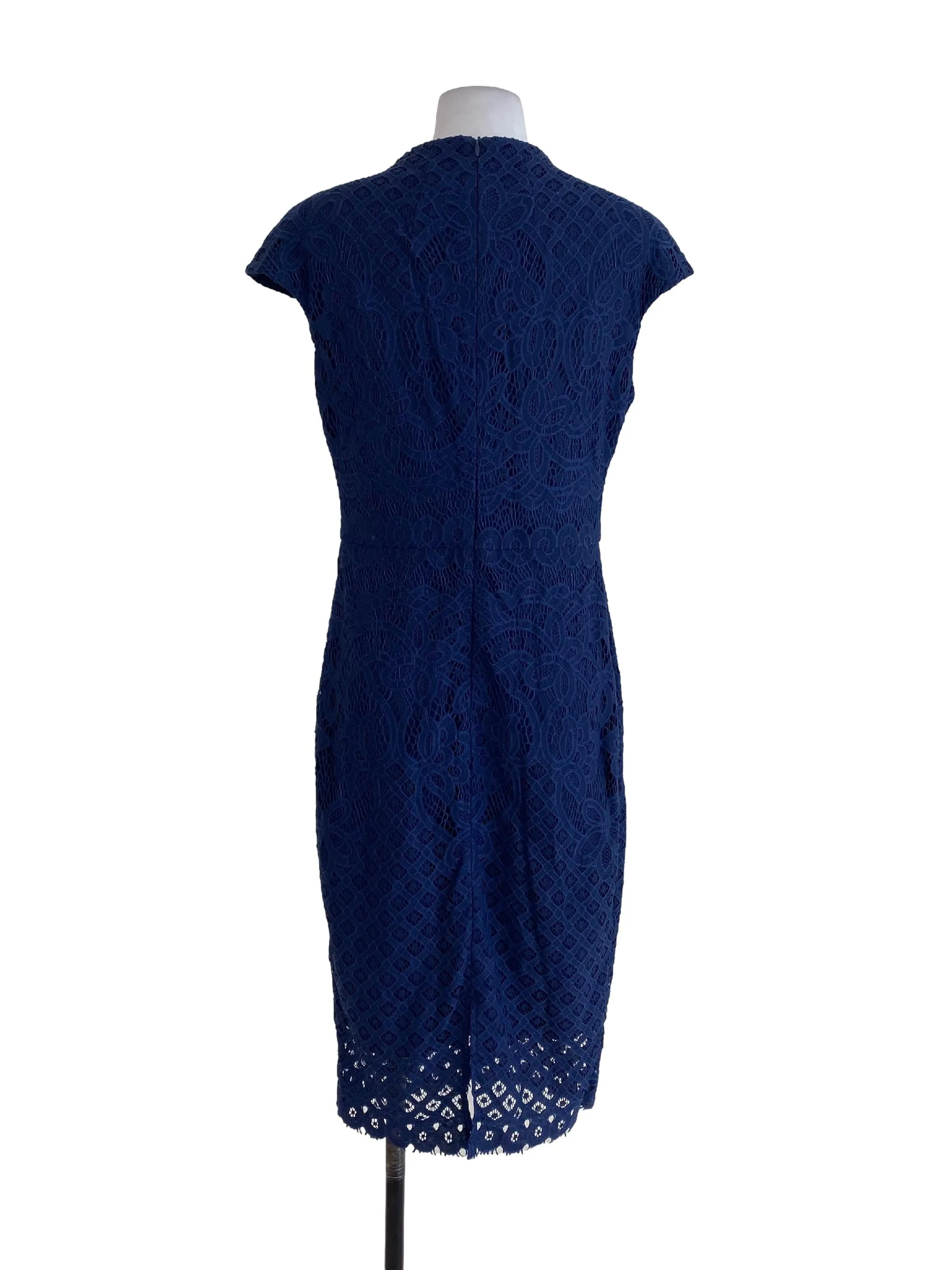 Blue Laced Sheath Dress