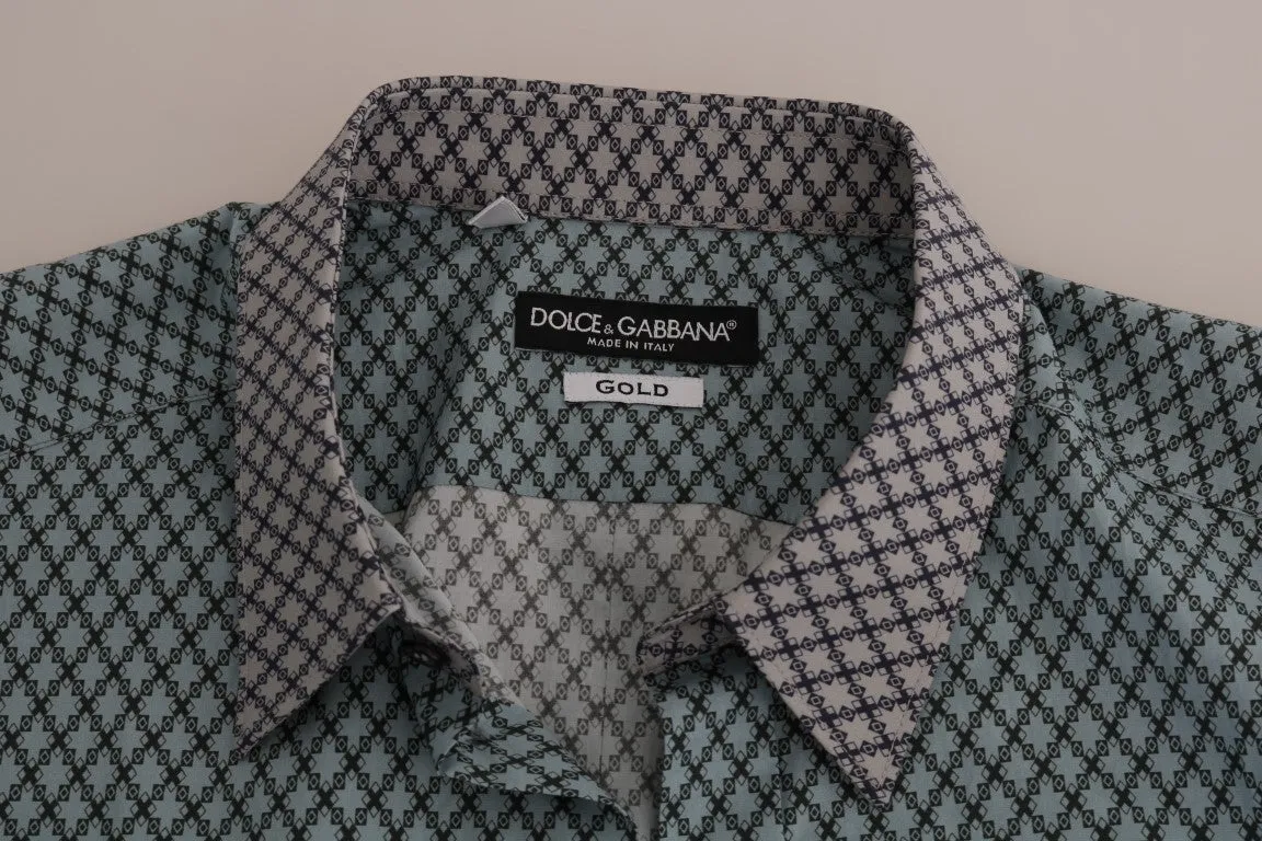 Blue Pattern GOLD SLIM Fit Shirt
