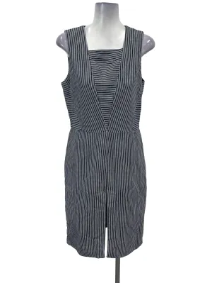 Blue Striped Sheath Dress
