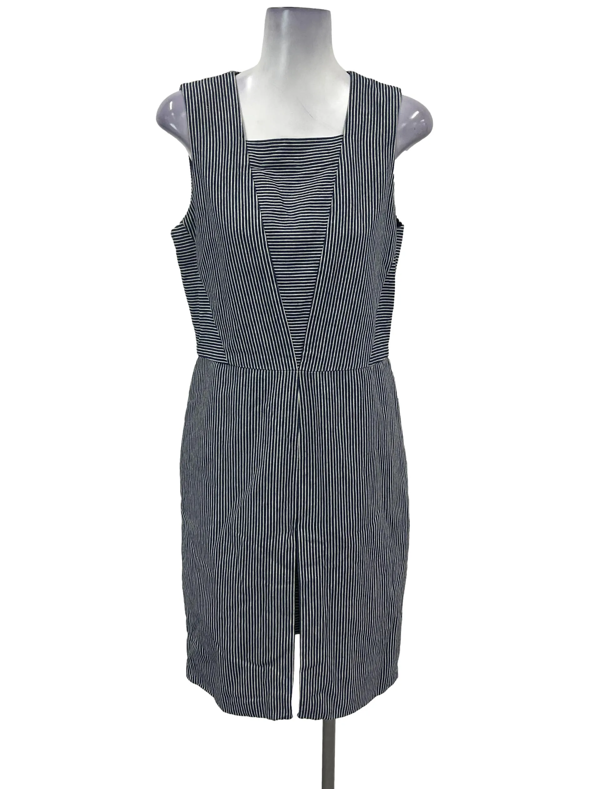 Blue Striped Sheath Dress