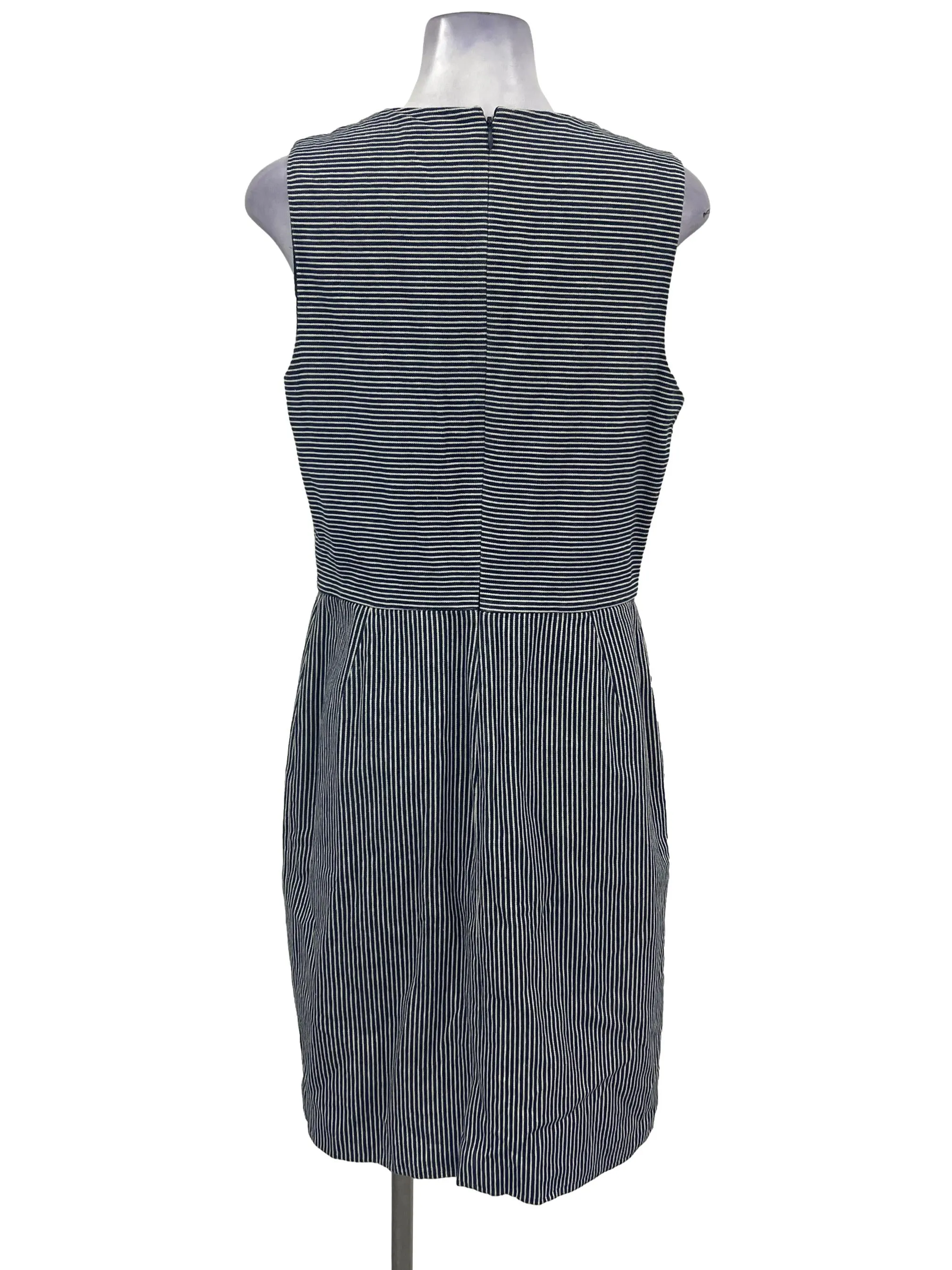 Blue Striped Sheath Dress
