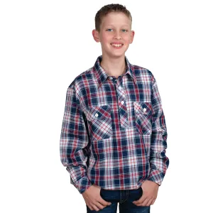 Boy's Brayden Half Button Check Workshirt
