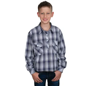 Boy's Brayden Half Button Print Workshirt