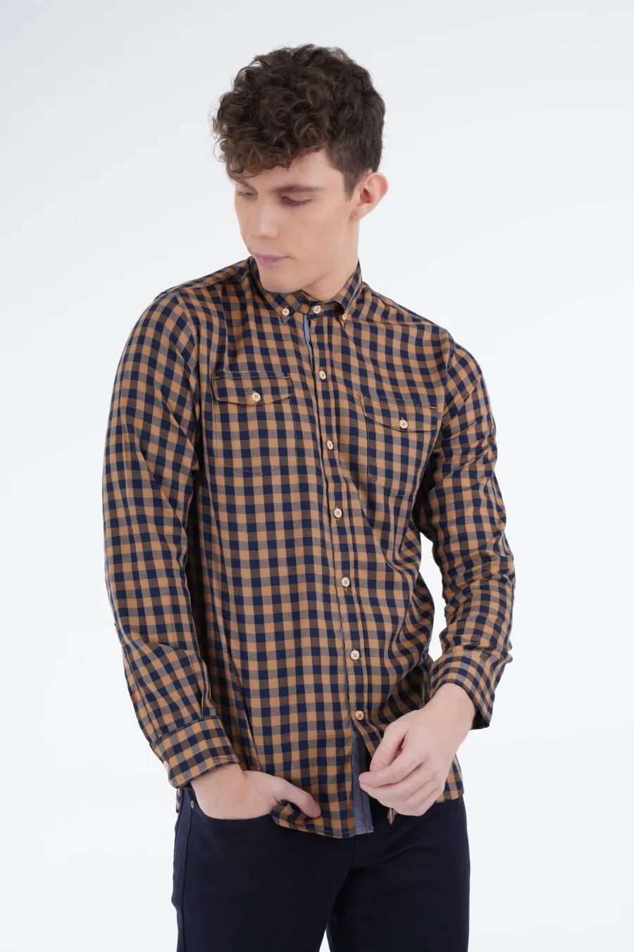 Brown Gingham Shirt