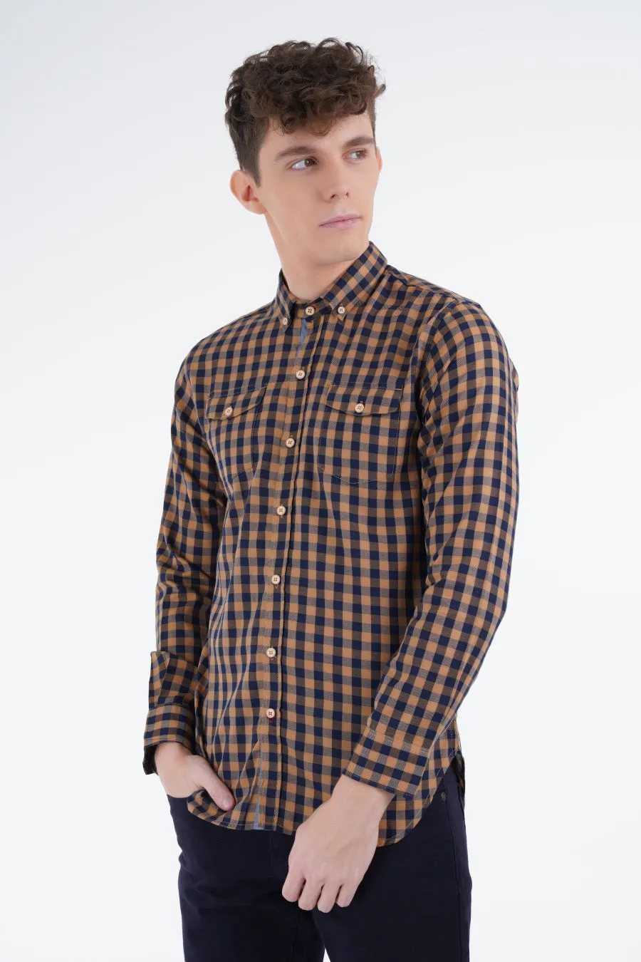 Brown Gingham Shirt