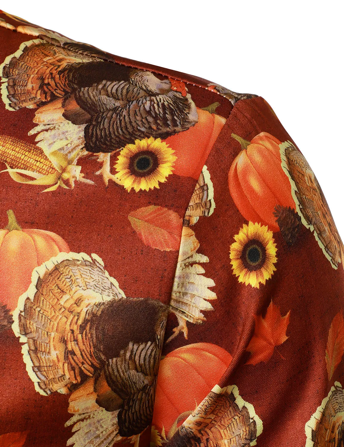 Bundle Of 2 | Men's Thanksgiving Turkey Pumpkin Funny Holiday Long Sleeve Shirts