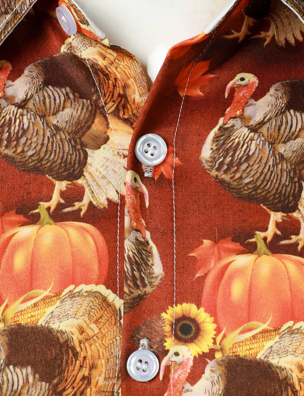 Bundle Of 2 | Men's Thanksgiving Turkey Pumpkin Funny Holiday Long Sleeve Shirts